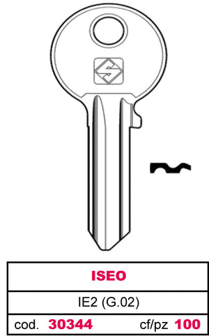 Silca CHIAVE OTTONE IE2 (G.VAC 0) ISEO 20.00 pz
