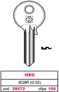 Silca CHIAVE OTTONE IE28R (G.VAC 0) ISEO 20.00 pz