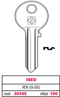 Silca CHIAVE OTTONE IE6 (G.VAC 3) ISEO 100.00 pz