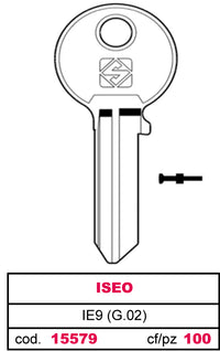 Silca CHIAVE OTTONE IE9 (G.VAC 0) ISEO 20.00 pz