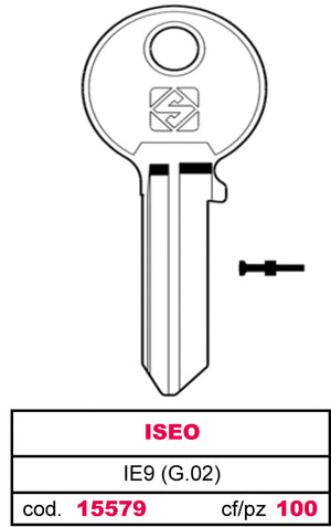 Silca CHIAVE OTTONE IE9 (G.VAC 0) ISEO 20.00 pz