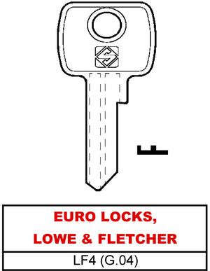Silca CHIAVE OTTONE LF4 (G.VAE 0) EURO LOCKS, LOWE & FLETCHER 20.00 pz