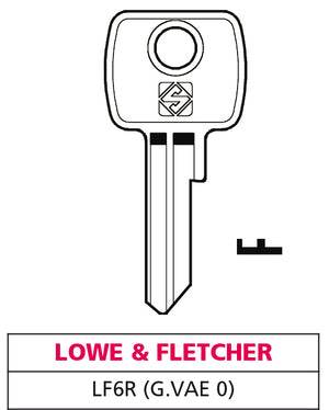 Silca CHIAVE OTTONE LF6R (G. VAE 0) LOWE & FLETCHER 10.00 pz