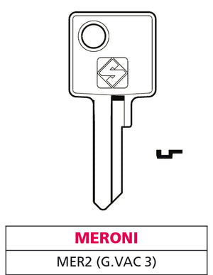 Silca CHIAVE OTTONE MER2 (G. VAC 3) MERONI 20.00 pz