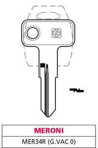 Silca CHIAVE OTTONE MER34R (G. VAC 0) MERONI 10.00 pz