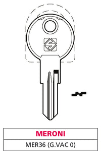 Silca CHIAVE OTTONE MER36 (G. VAC 0) MERONI 20.00 pz