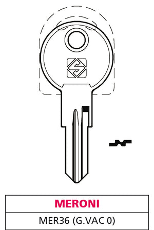 Silca CHIAVE OTTONE MER36 (G. VAC 0) MERONI 20.00 pz