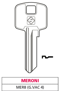 Silca CHIAVE OTTONE MER8 (G. VAC 4) MERONI 20.00 pz