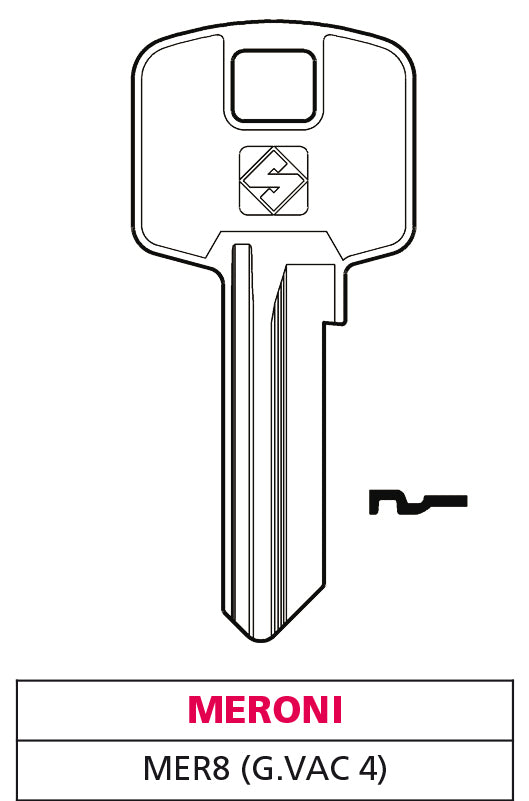 Silca CHIAVE OTTONE MER8 (G. VAC 4) MERONI 20.00 pz