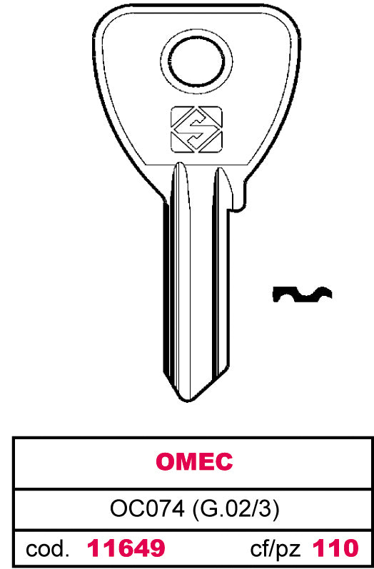 Silca CHIAVE OTTONE OC074 (G.VAC 3) OMEC 20.00 pz