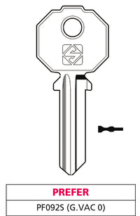 Silca CHIAVE OTTONE PF092S (G. VAC 0) PREFER 20.00 pz