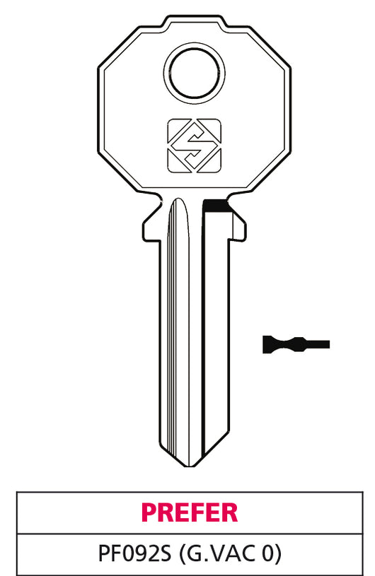 Silca CHIAVE OTTONE PF092S (G. VAC 0) PREFER 20.00 pz