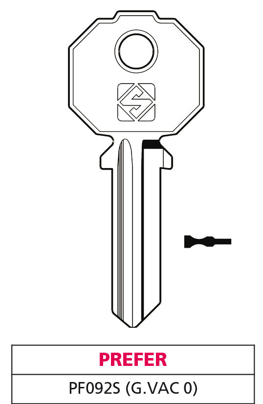 Silca CHIAVE OTTONE PF092S (G. VAC 0) PREFER 20.00 pz
