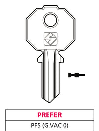 Silca CHIAVE OTTONE PF5 (G. VAC 0) PREFER 20.00 pz