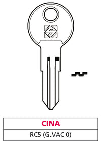 Silca CHIAVE OTTONE RC5 (G. VAC 0) CINA 20.00 pz
