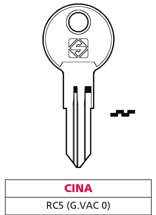 Silca CHIAVE OTTONE RC5 (G. VAC 0) CINA 20.00 pz