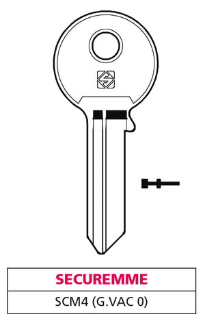 Silca CHIAVE OTTONE SCM4 (G. VAC 0) SECUREMME 20.00 pz