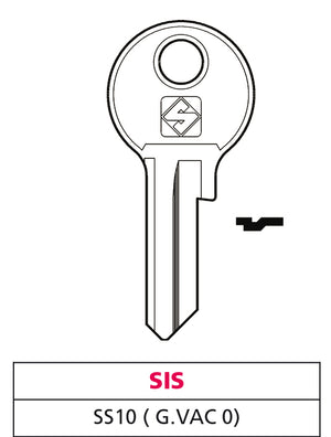 Silca CHIAVE OTTONE SS10 (G. VAC 0) SIS 20.00 pz