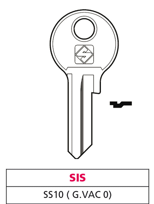 Silca CHIAVE OTTONE SS10 (G. VAC 0) SIS 20.00 pz