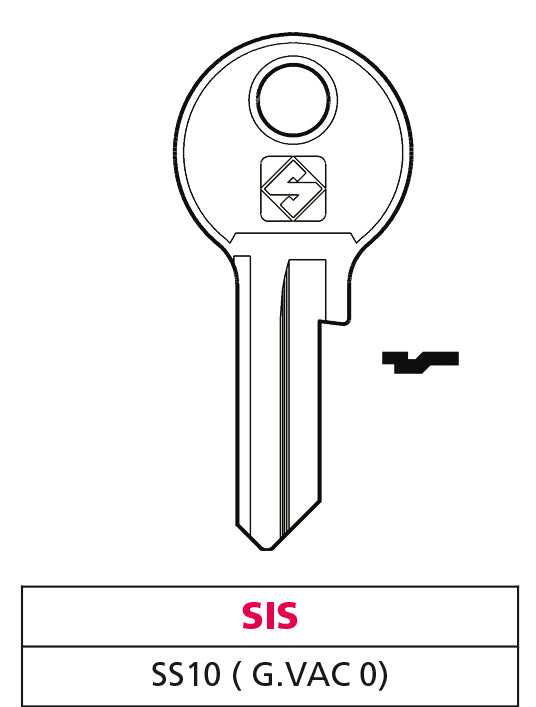 Silca CHIAVE OTTONE SS10 (G. VAC 0) SIS 20.00 pz
