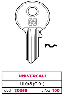 Silca CHIAVE OTTONE UL048 (G.VAB 0) UNIVERSALE 20.00 pz