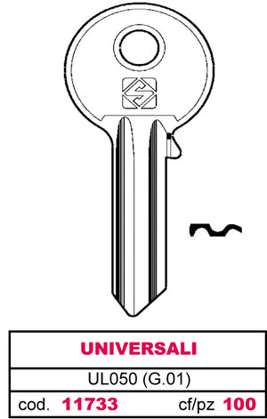 Silca CHIAVE OTTONE UL050 (G.VAB 0) UNIVERSALE 100.00 pz