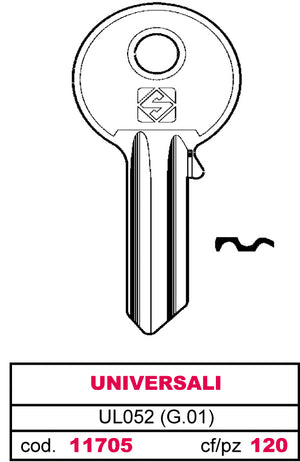 Silca CHIAVE OTTONE UL052 (G.VAB 0) UNIVERSALE 100.00 pz