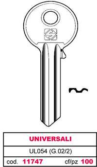 Silca CHIAVE OTTONE UL054 (G.VAC 2) UNIVERSALE 100.00 pz