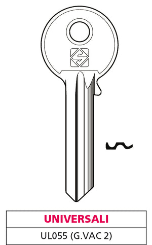 Silca CHIAVE OTTONE UL055 (G. VAC 2) UNIVERSALE 20.00 pz