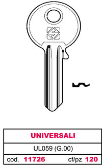 Silca CHIAVE OTTONE UL059 (G.VAB 0) UNIVERSALE 20.00 pz