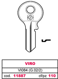 Silca CHIAVE OTTONE VI084 (G.VAC 2) VIRO 20.00 pz