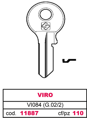 Silca CHIAVE OTTONE VI084 (G.VAC 2) VIRO 20.00 pz