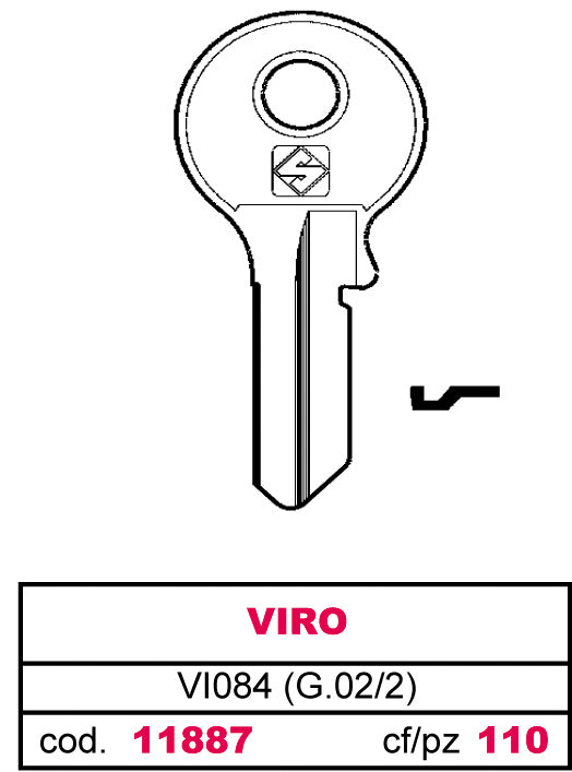 Silca CHIAVE OTTONE VI084 (G.VAC 2) VIRO 20.00 pz