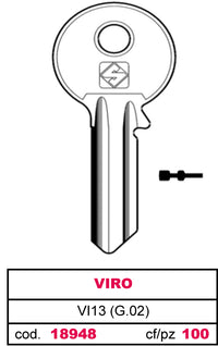 Silca CHIAVE OTTONE VI13 (G.VAC 0) VIRO 20.00 pz