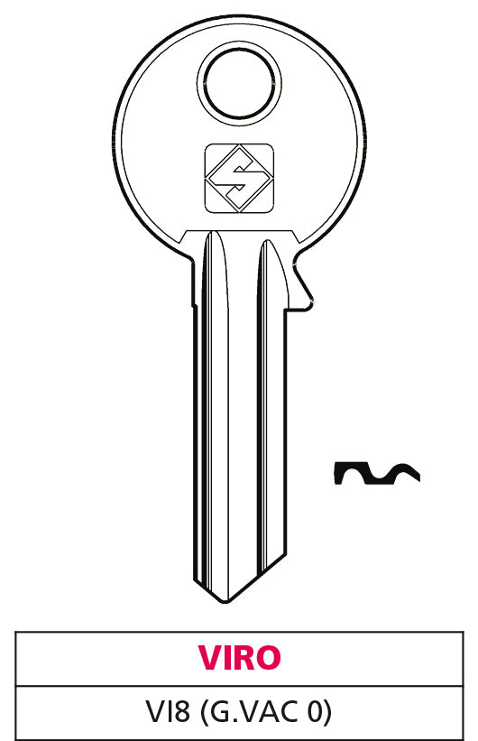 Silca CHIAVE OTTONE VI8 (G. VAC 0) VIRO 20.00 pz