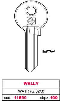 Silca CHIAVE OTTONE WA1R (G.VAC 3) WALLY 100.00 pz