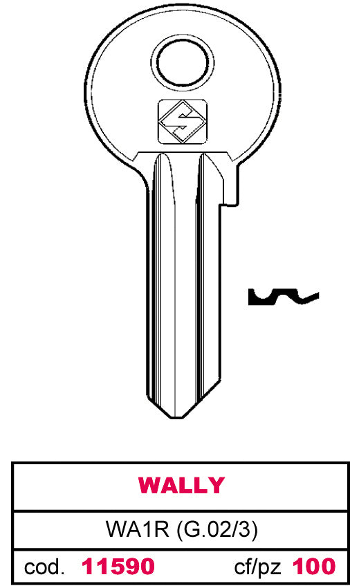 Silca CHIAVE OTTONE WA1R (G.VAC 3) WALLY 100.00 pz