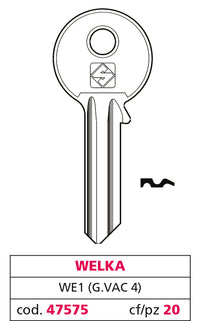 Silca CHIAVE OTTONE WE1 (G. VAC 4) WELKA 20.00 pz