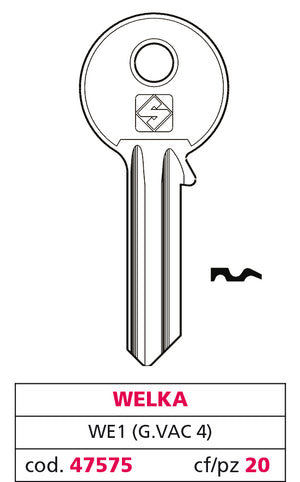 Silca CHIAVE OTTONE WE1 (G. VAC 4) WELKA 20.00 pz