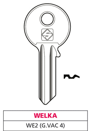 Silca CHIAVE OTTONE WE2 (G. VAC 4) WELKA 20.00 pz