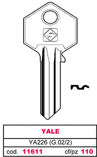Silca CHIAVE OTTONE YA226 (G.VAC 2) YALE 20.00 pz