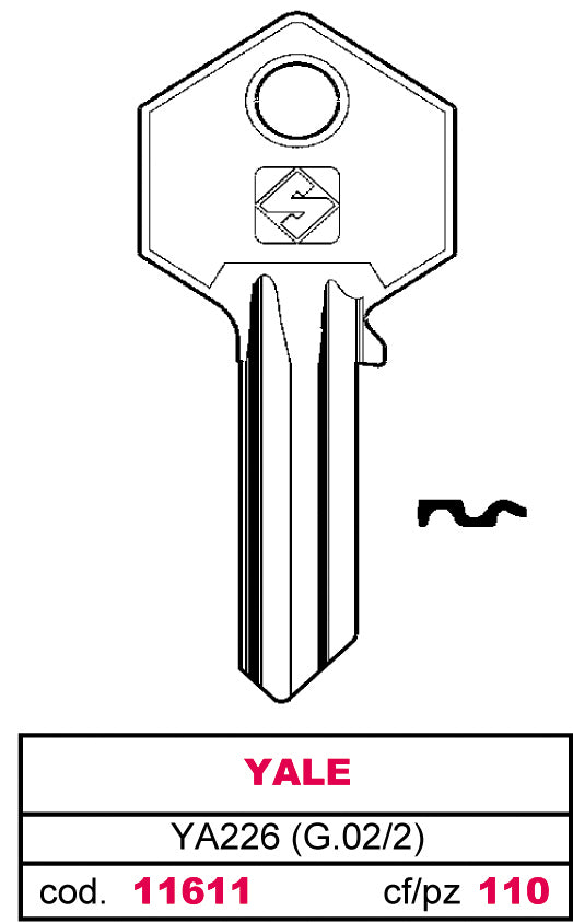Silca CHIAVE OTTONE YA226 (G.VAC 2) YALE 20.00 pz