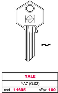 Silca CHIAVE OTTONE YA7 (G.VAC 0) YALE 20.00 pz