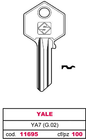 Silca CHIAVE OTTONE YA7 (G.VAC 0) YALE 20.00 pz