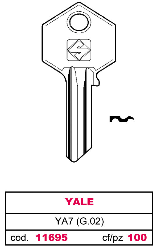 Silca CHIAVE OTTONE YA7 (G.VAC 0) YALE 20.00 pz