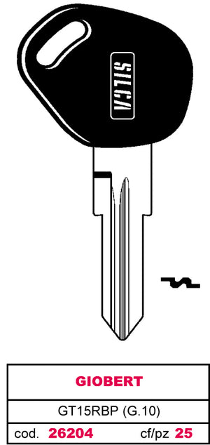 Silca CHIAVE PER AUTO ASC GT15RBP (G.VAK 0) GIOBERT 5.00 pz