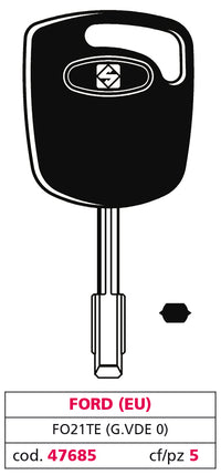 Silca CHIAVE PER AUTO FO21TE (G. VDE 0) FORD (EU) 5.00 pz
