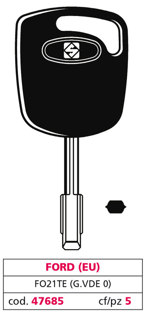 Silca CHIAVE PER AUTO FO21TE (G. VDE 0) FORD (EU) 5.00 pz