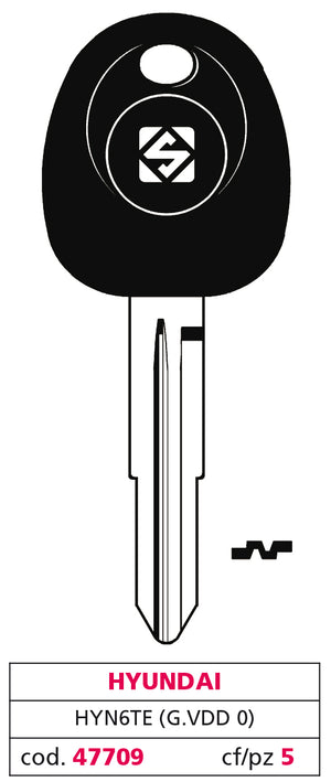 Silca CHIAVE PER AUTO HYN6TE (G. VDD 0) HYUNDAI 5.00 pz