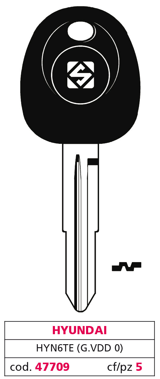 Silca CHIAVE PER AUTO HYN6TE (G. VDD 0) HYUNDAI 5.00 pz